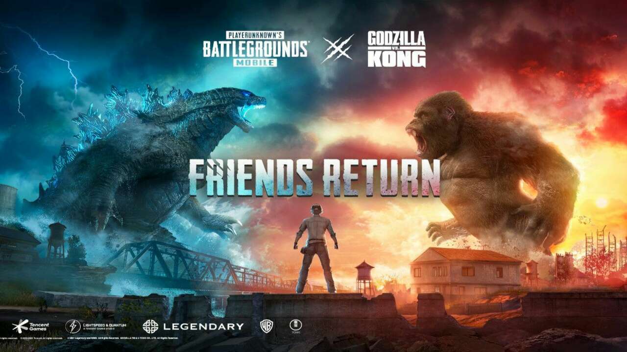 logo for playerunknown's battlegrounds mobile godzilla vs. kong collab